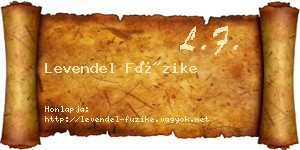Levendel Füzike névjegykártya